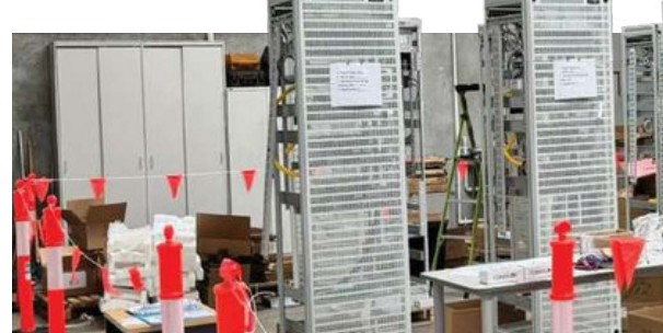 Forrestfield–Airport Link telecom racks in the warehouse