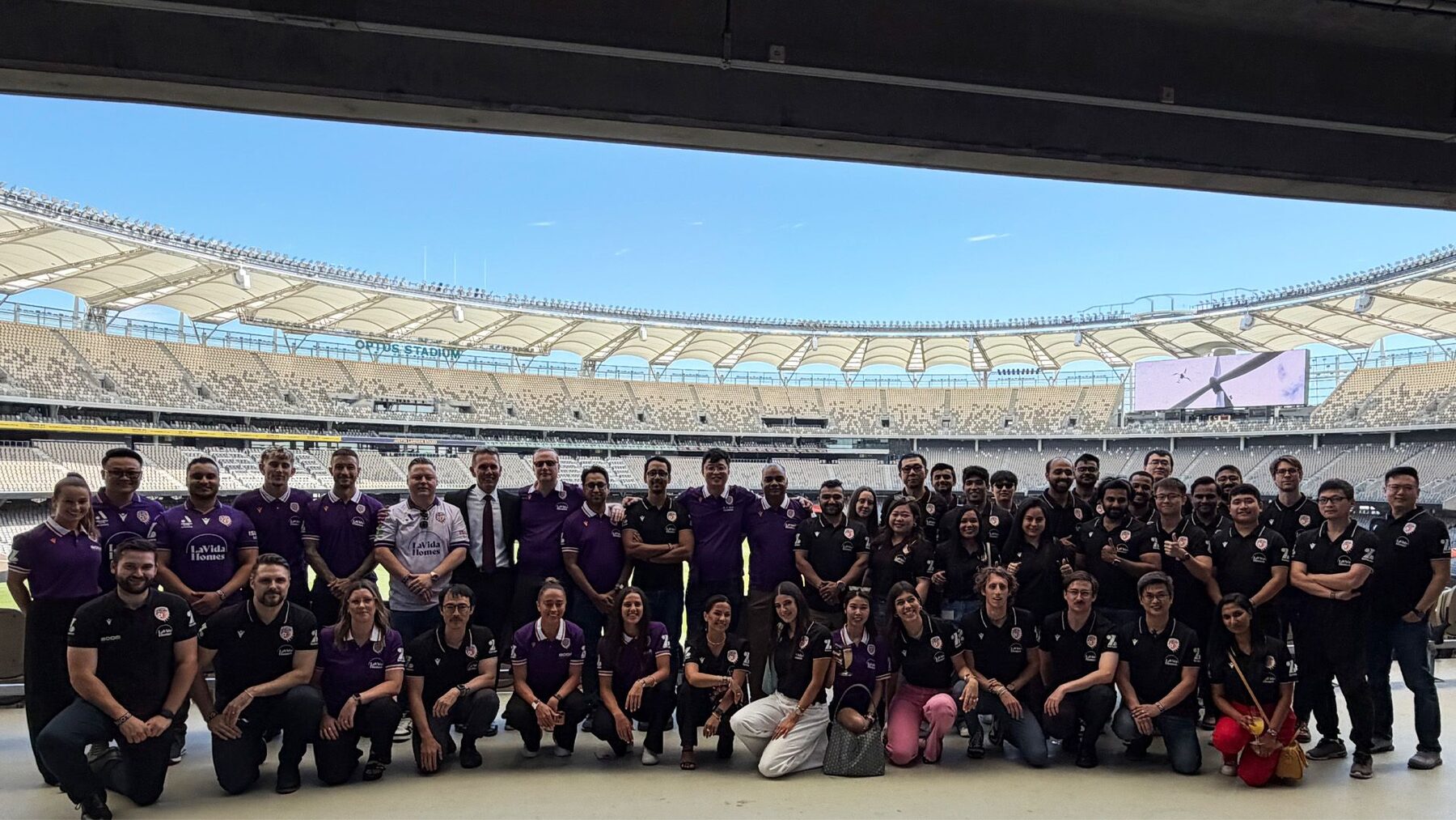 APD Global and Perth Glory together at the stadium