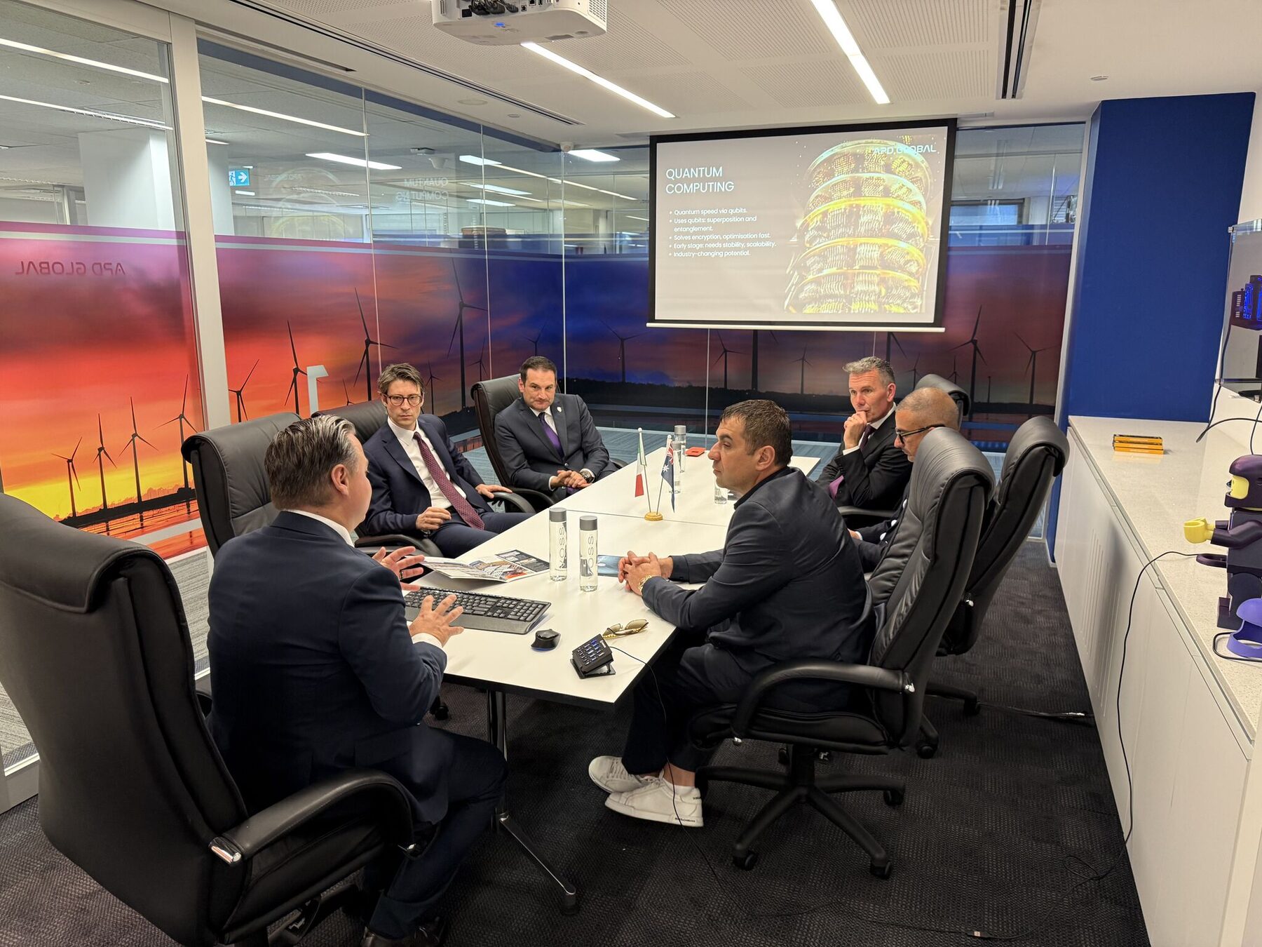 Perth Glory leadership with APD Global in the boardroom