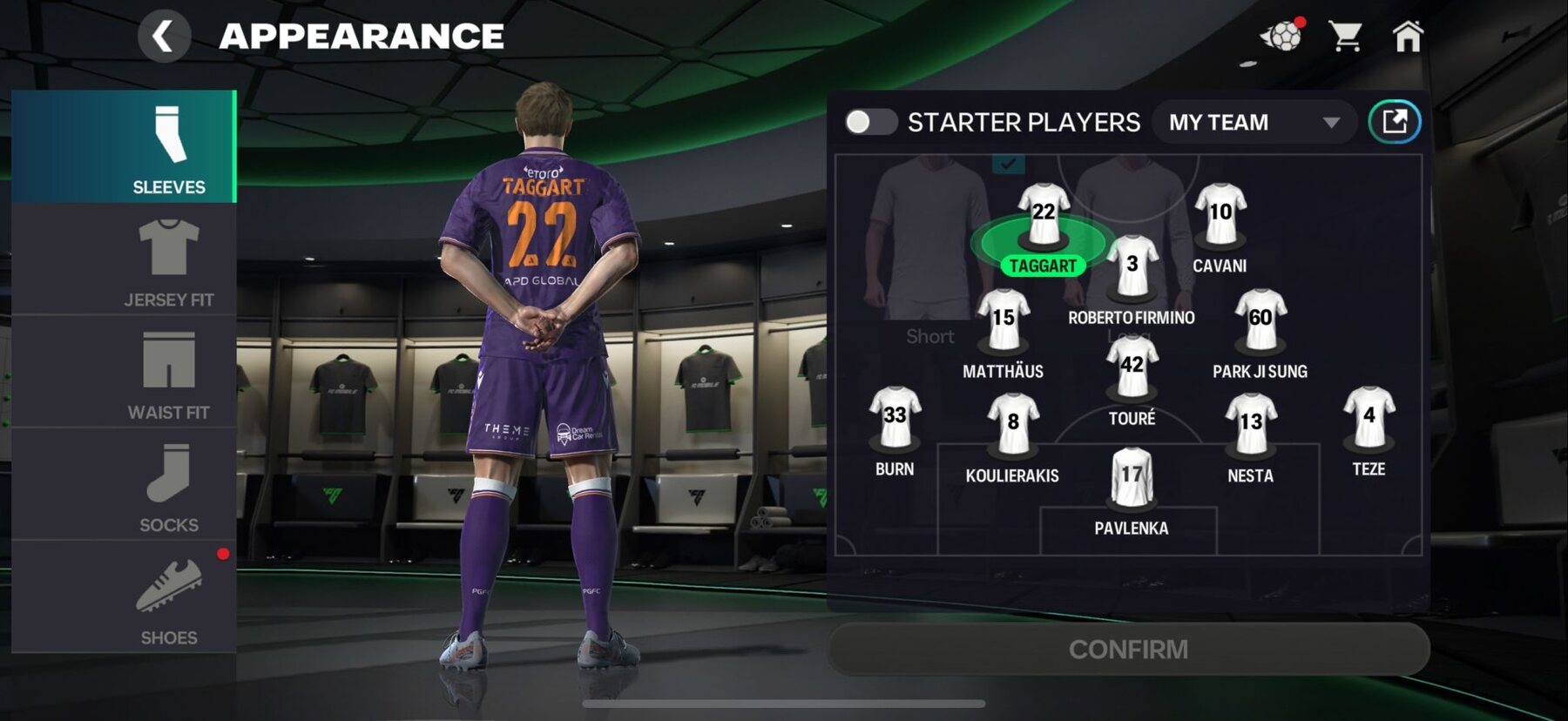 Perth Glory kit in EA Sports FC, APD Global on the back