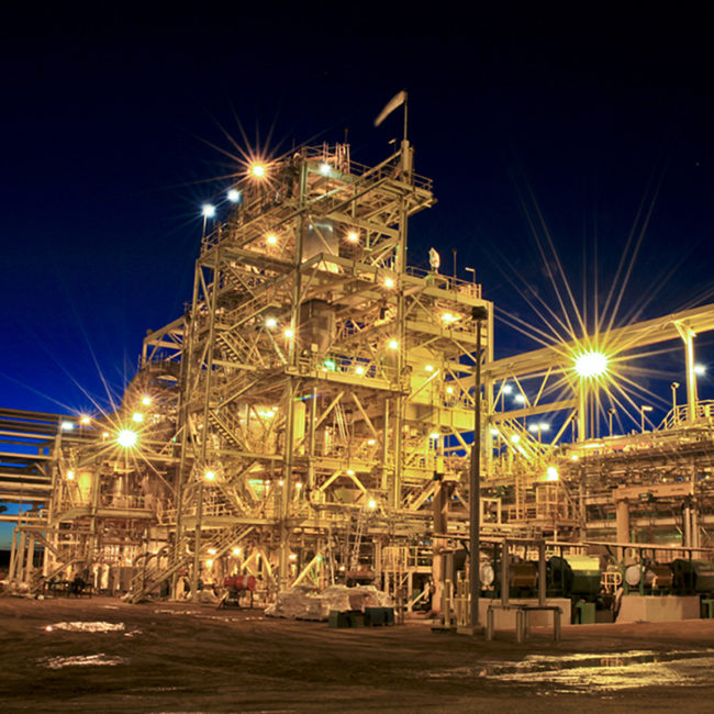 FQM_PlantNight 800×800 COMPUTER MODELLING AND POWER SYSTEM STUDIES FOR FQM NICKEL MINE